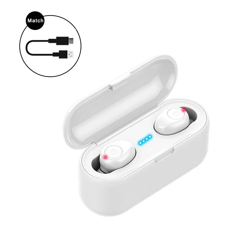 Мини Bluetooth 5,0 наушники TWS настоящие беспроводные наушники-вкладыши 3D стерео наушники гарнитура без рук спортивные наушники - Цвет: White