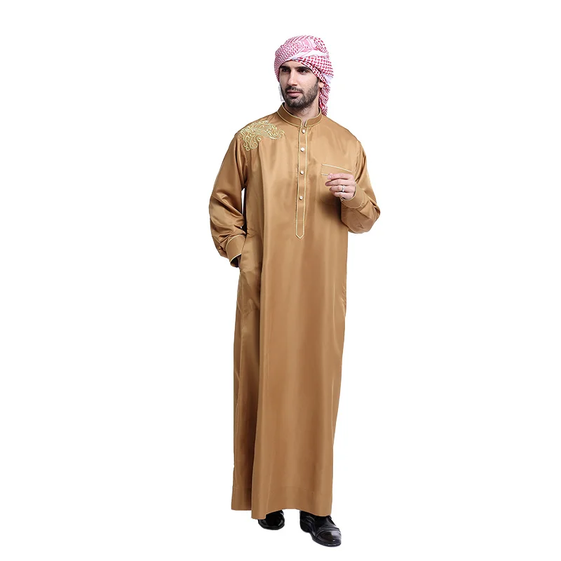 Arab Muslim clothing for men thobe Arabic Islamic abayas dress Indian mens kaftan Robe Men XXL XXXL Plus size Clothes|Мусульманская
