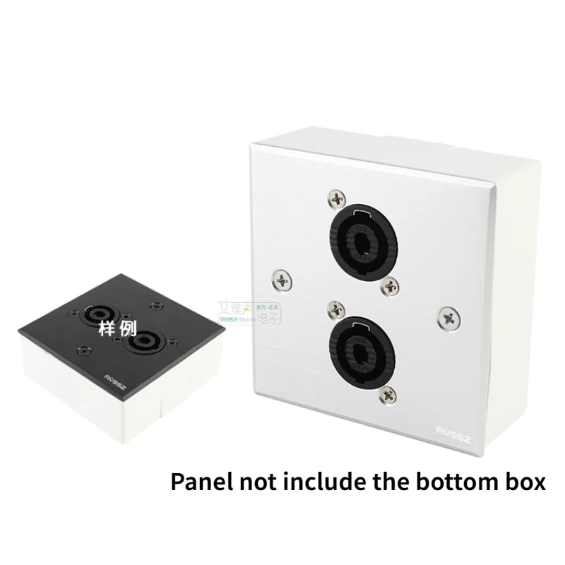 

1Pcs two-bits 2-hole 86 wall information box brushed aluminum alloy panel four-core audio base NL4mp speaker REAN RLS4MP