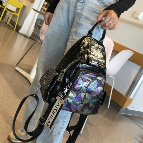 Новинка от iPinee, женские кожаные рюкзаки высокого качества, женский рюкзак, Роскошный дизайнерский повседневный рюкзак с бабочкой, женский рюкзак