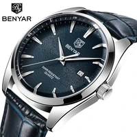 benyar design 2021 new top luxury fashion casual men quartz watch multifunctional waterproof high quality leather luminous watch