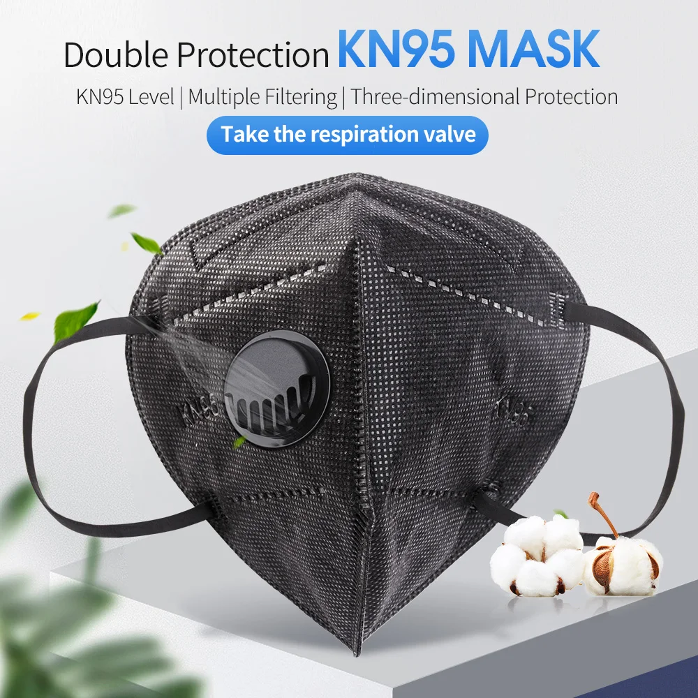 

Многоразовая маска для лица KN95 с фильтром PM2.5 противотуманная прочная защитная маска для рта дышащая Пылезащитная маска FFP2 с дыхательным клапаном