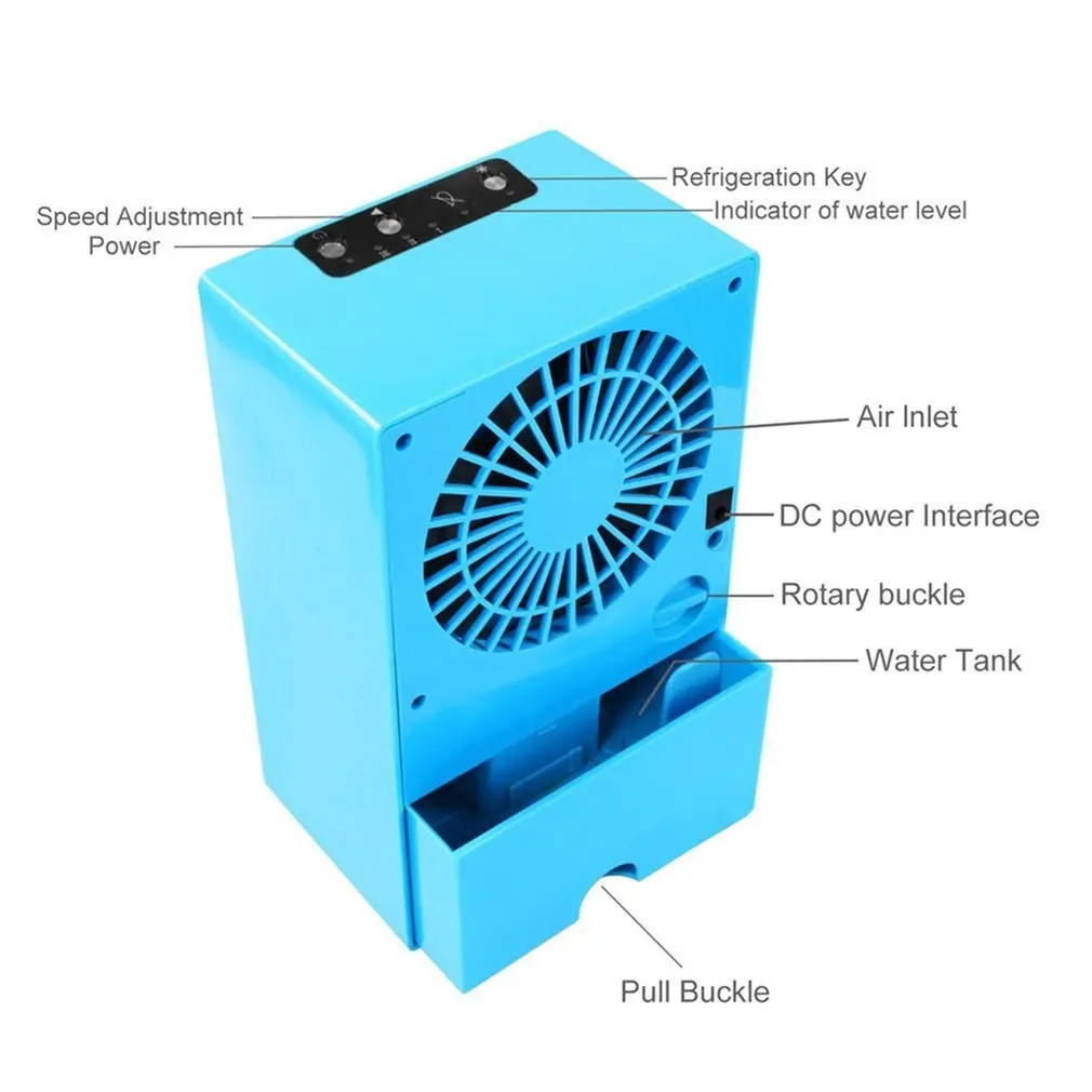 Мини Кондиционер Вентилятор низкий уровень шума 3 скорости ветра охладитель