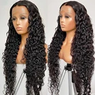 Бесклеевой мягкий длинный кудрявый синтетический кружевной передний парик длиной 26 дюймов для чернокожих женщин с натуральной линией волос плотностью 180 каждый день