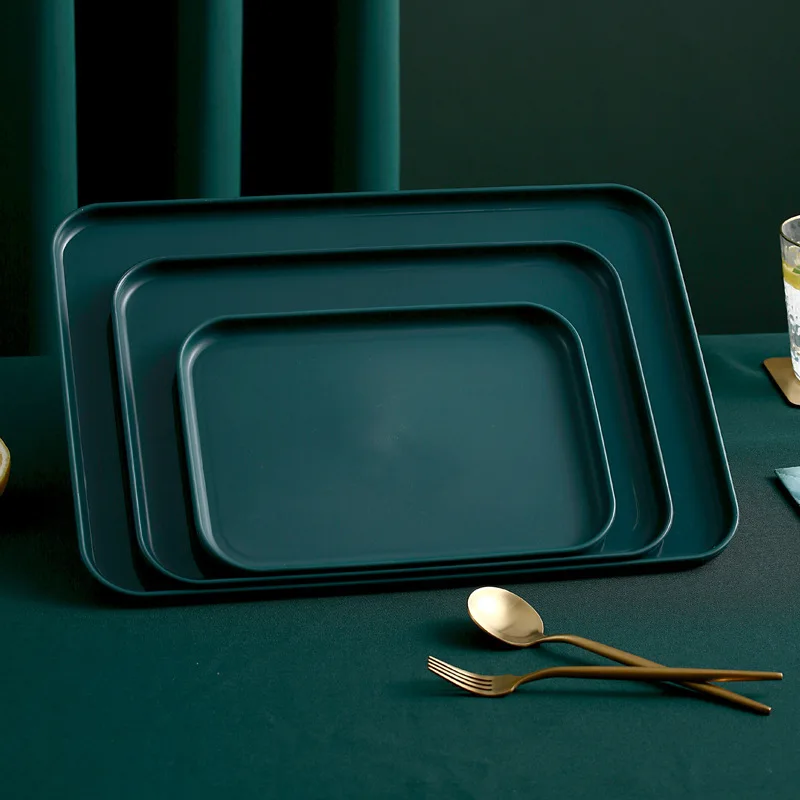 

Plate Cup and Tray Rectangular Household Tea Cup Storage Plastic Plate Cup Tray Fruit Plate Ins Style Mop Tray