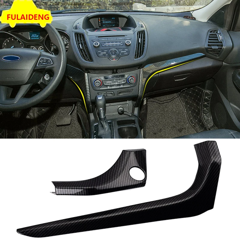 2 шт. для Ford Kuga Escape 2017-2019 ABS карбоновый стильный интерьерный Центр панели Dashbaord