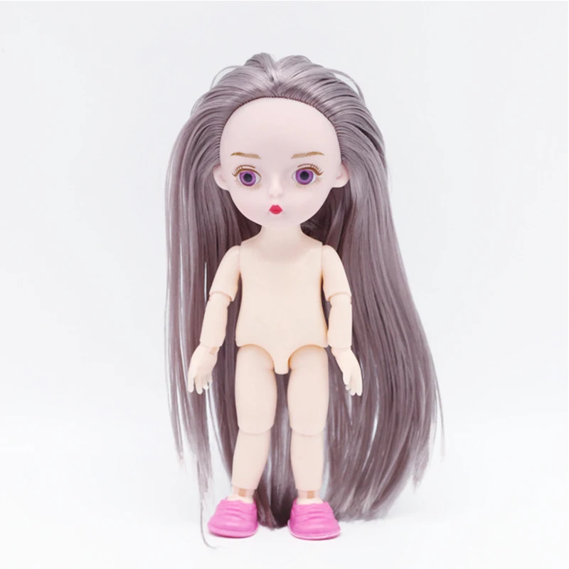 Новые фиолетовые глаза 13 подвижный шарнирной куклы игрушки мини 16 см BJD для