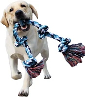 large pet dog pet supplies pet dog small and medium sized dog cotton chew knot toy durable braided bone rope 60 cm is also fun