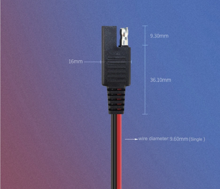 2PCS SAE Car Battery Extension Wire DC Power Automotive DIY Connector Cables Solar Cell Connection Transfer 18AWG 15CM Length images - 6