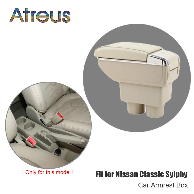 Подлокотник для Nissan Tiida 2005 2016 Sylphy центральный контейнер хранения с