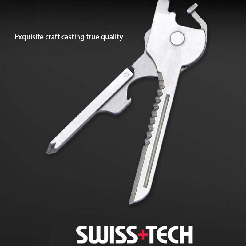 6 в 1 многофункциональный брелок Нержавеющая сталь открывалка для бутылок