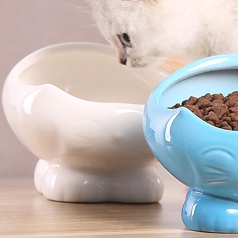 Pets Feeding Bowl Porcelain Easy Cleaning Pet Cat Dishes Water Food Storage Feeder For Basin 120x100mm | Дом и сад