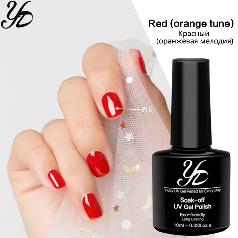 Yiday 1x ярко-красный оранжевый тон лак для ногтей УФ-гель чистый цвет