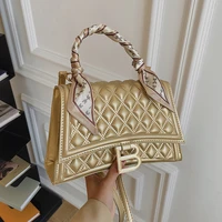 designer luxury soft top handle tote women pu leather hourglass handbag quilted girl brand b metal shoulder messenger bags femme
