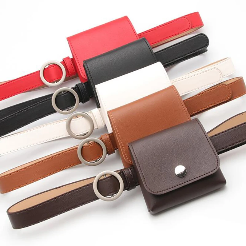 

LKEEP Women Waist Belts Bags Leather Ladies Waist Pack Women Dress Skirt Decoration Small Fanny Pack