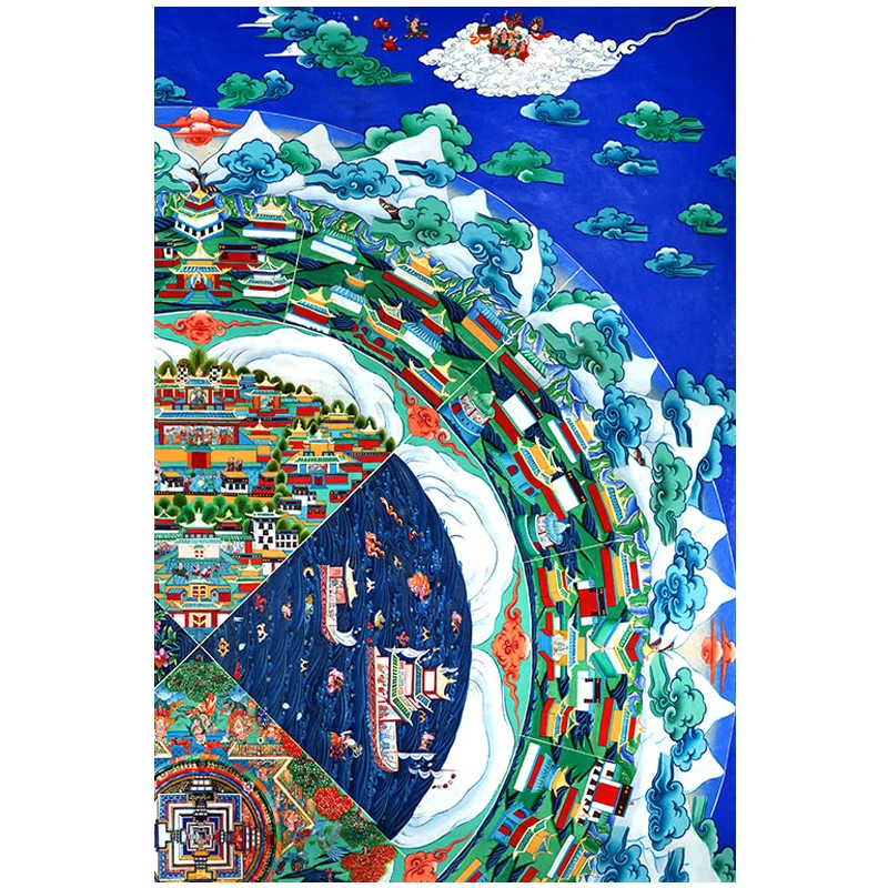 Тибетский тангка религиозные фрески буддизм Безрамная печать высокой четкости