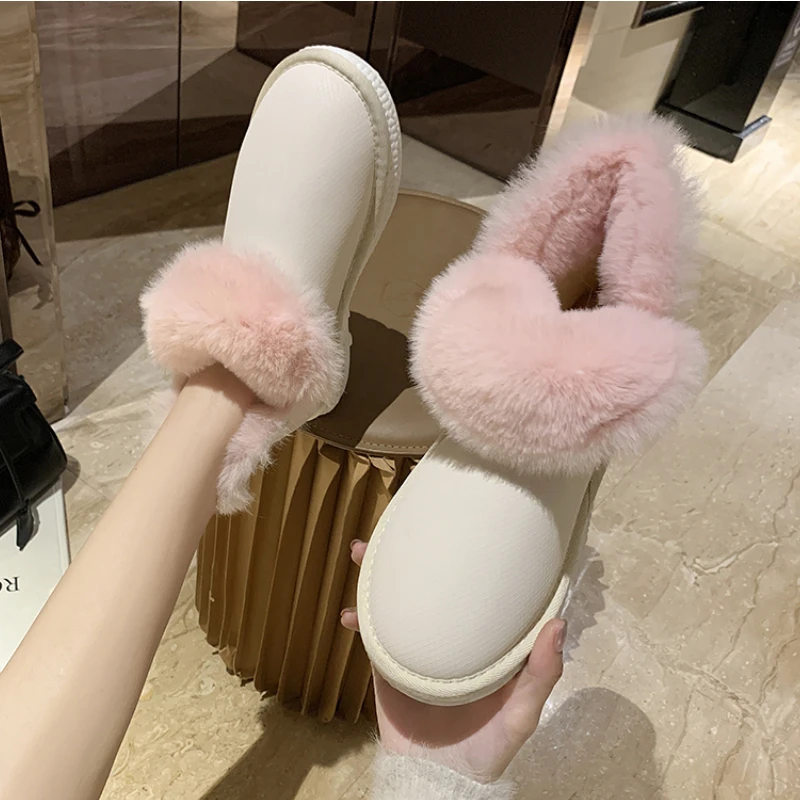 

Female boo Thick Plush Snow Boots Women 2021 Winter Waterproof Non-slip Cotton Padded Shoes Woman Platform Keep Warm Ankle Boots