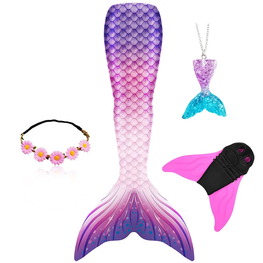 Детское платье принцессы с хвостом Русалочки можно добавить моноласт купальный