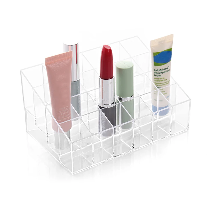 Прозрачный акриловый 24 Помады Дисплей Стенд Чехол Коробка ювелирных изделий