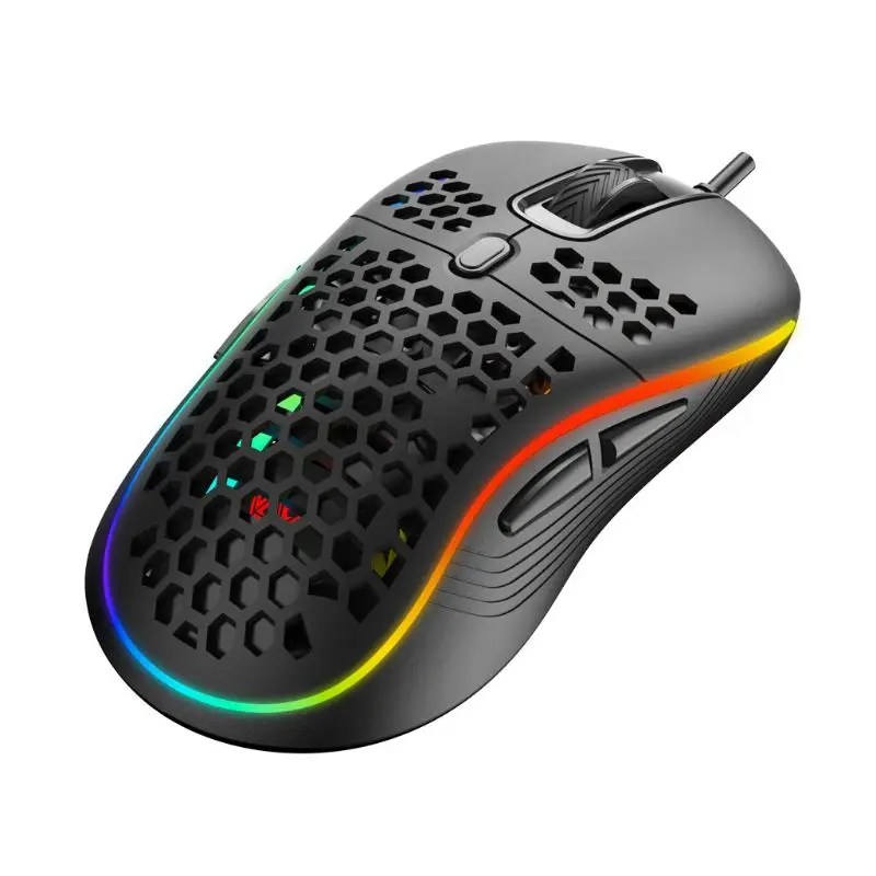 

7200DPI Adjustable 6 Buttons Gamer USB Wired Honeycomb LED Optical Mouse Hollow-out RGB Gaming Mice for Desktop PC Laptop