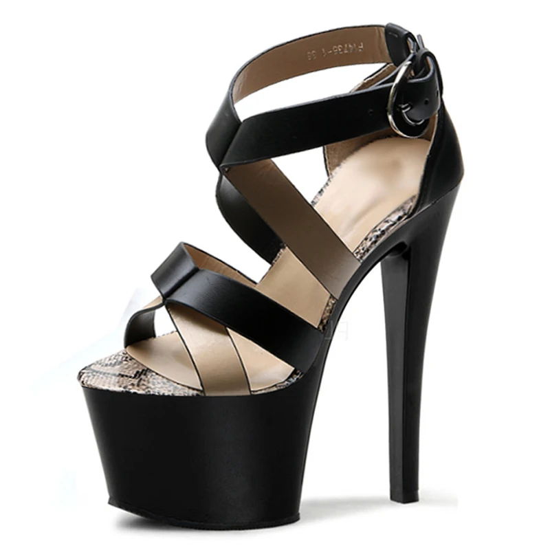 LAIJIANJINXIA Sexy 17cm Thin High Heels Women Pole Dance Shoes Night Club Party Dancing Platform Ultra Sandals | Спорт и развлечения