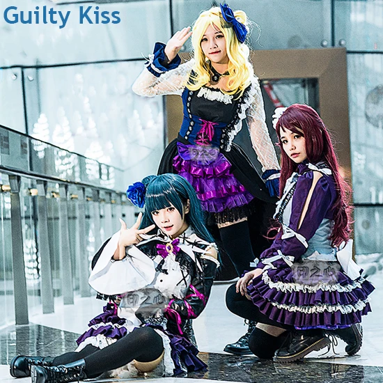 

COS-HoHo Anime LoveLive Aqours Sakurauchi Riko Tsushima Yoshiko Ohara Mari Guilty Kiss GK Team Dress Uniform Cosplay Costume