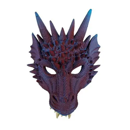 Фиолетовый Mardi Gras 3D ПУ вспененный животное китайский дракон Рождественский костюм косплей маска для мужчин женщин карнавала Марди Гра Вечерние - Цвет: Фиолетовый