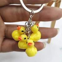 creative cute resin duck keychain dancing duck keychain couple lady friend gift bag pendant accessory keychain