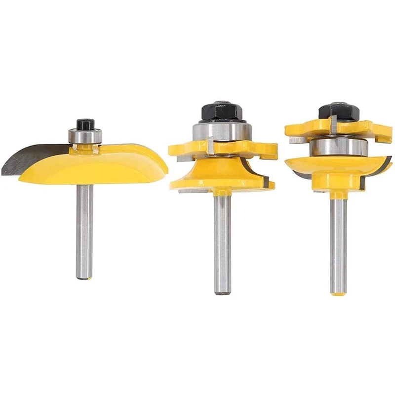 

3Pcs 1/4 Inch Raised Panel Bits Stile Router Bits For Wood Woodworking Wood Milling Cutter