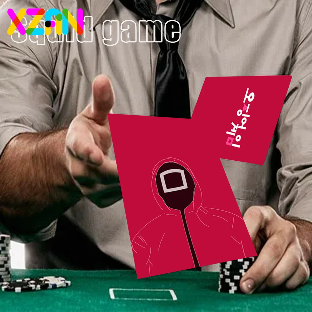 

20pcs Most Popular TV Squid Game Card Invitation Thank You Greeting Cards Round Triangle Square Cosplay Prop Party Accessories