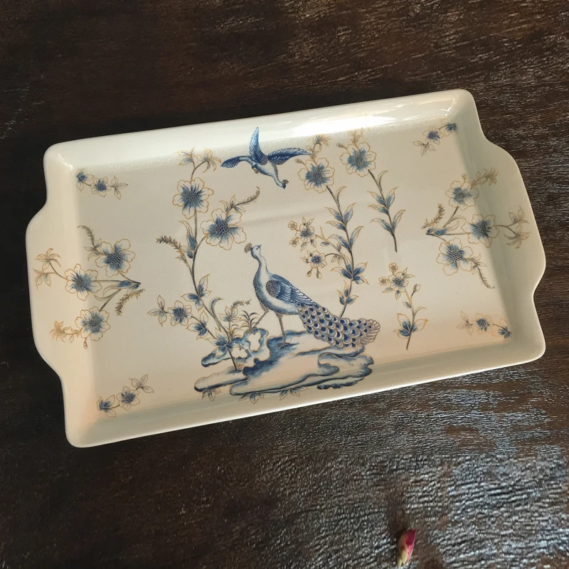 Европейский ледяной трещины фарфоровый прямоугольный водонепроницаемый поднос