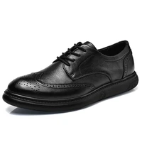 fashion brogues business shoes men genuine leather wedding dress shoes men formal shoes classic black leahter shoes men size 46
