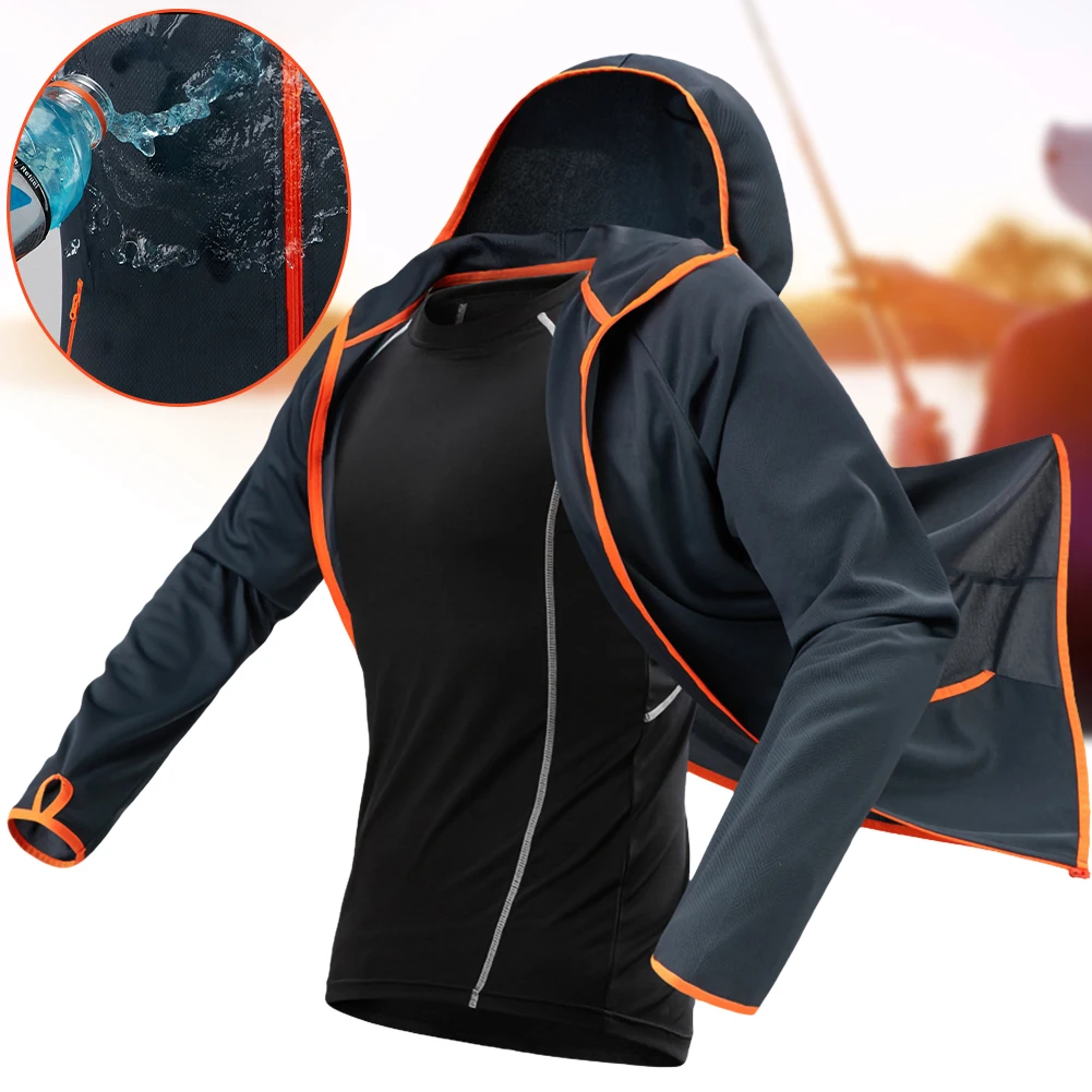 

Quick Drying Breathable Fishing Hoodies Waterproof Long Sleeve Men Jacket Ultra Thin Outdoor Cycling Male Shirt Fishing Jerseys