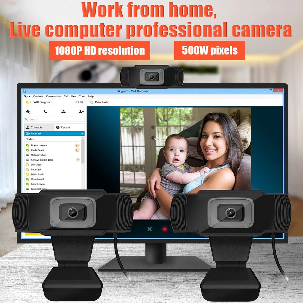HD 1080P Веб камера USB PC со встроенным Micphone для ноутбука компьютера видео в режиме