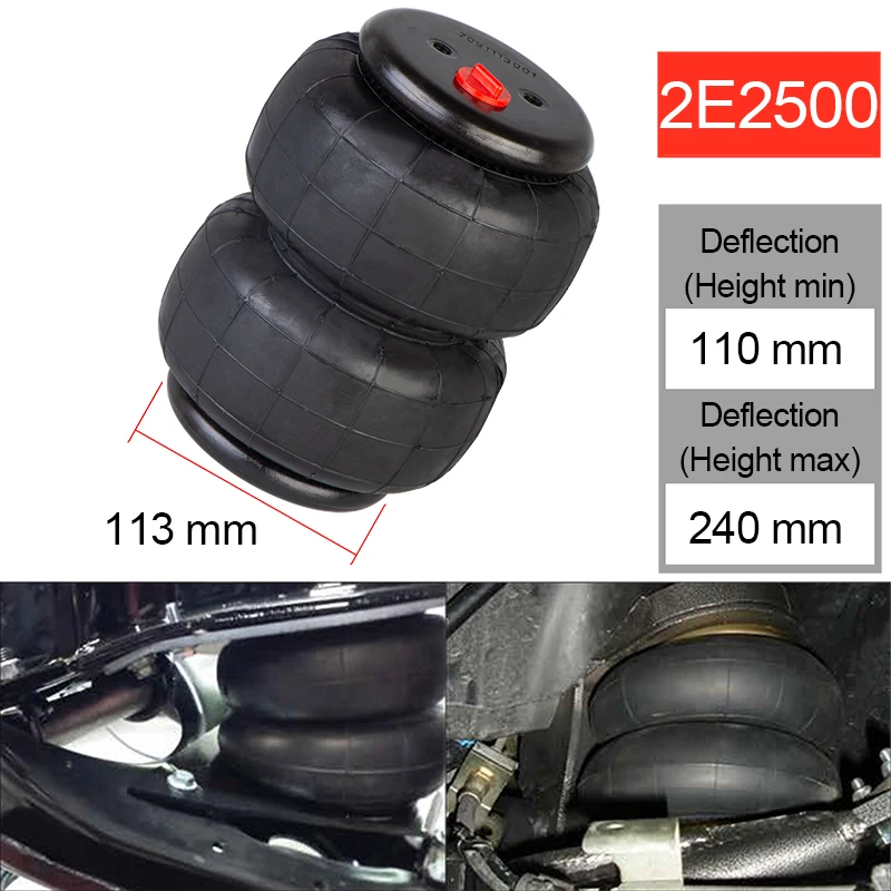 2500 фунтов пневматическая подвеска сумки сверхмощный стандарт 2500LB 1/2 &quotNPT Double Bellow