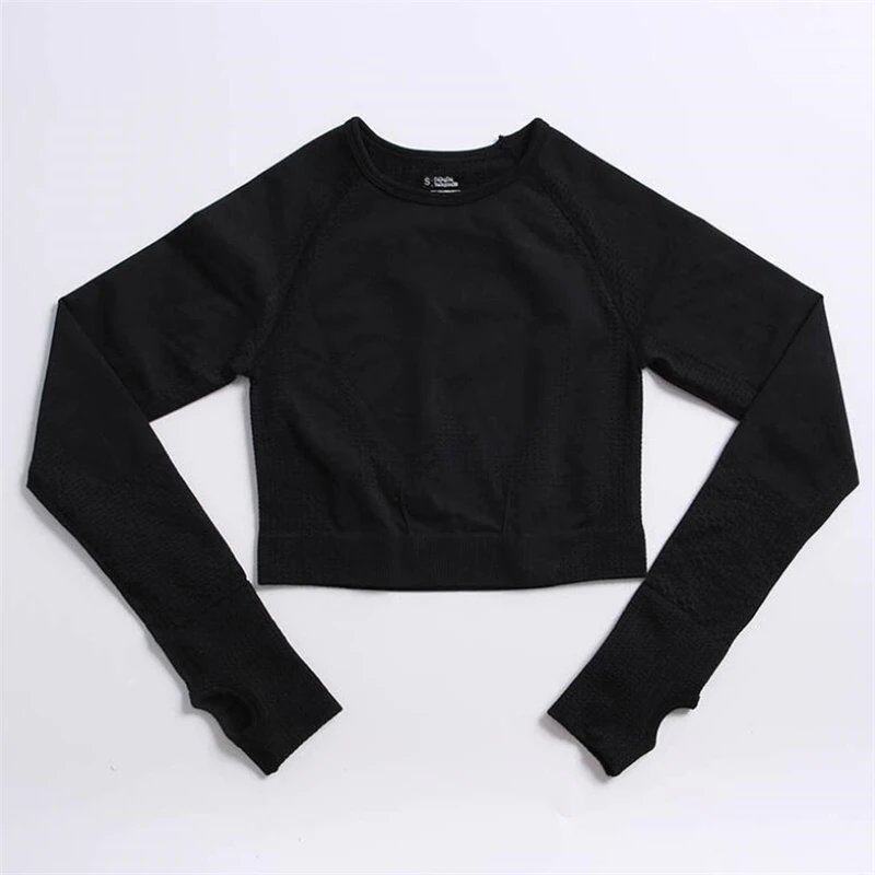 

WPCZQVZA Fashion Women Sports Long Sleeves Pullover Solid Color Pattern High Flexibility Female Clothes Hot Tight Fitness Tops