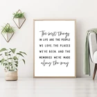 Лучшие вещи в жизни вдохновляющая Цитата фотокартина черный белый друг подарок картина в скандинавском стиле домашний декор