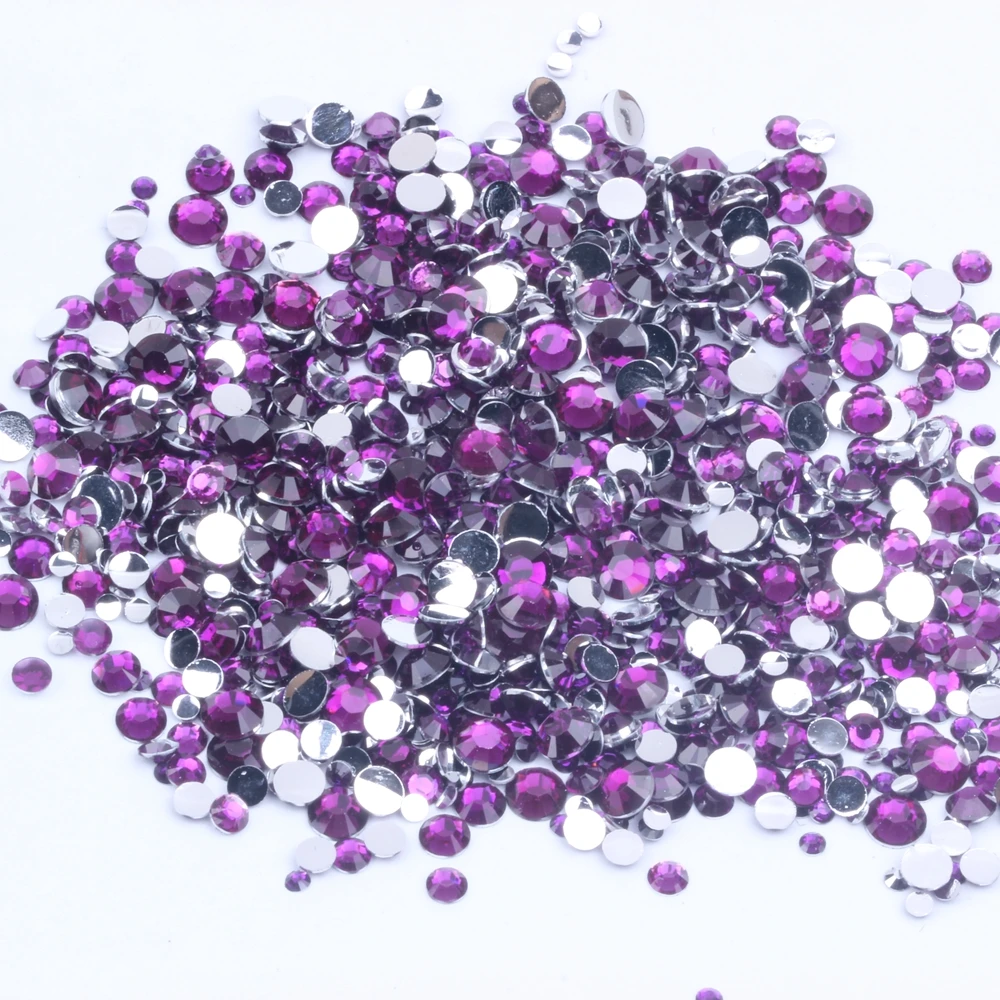 2-6 мм старая роза из полимерной смолы Стразы с круглым плоским основанием без