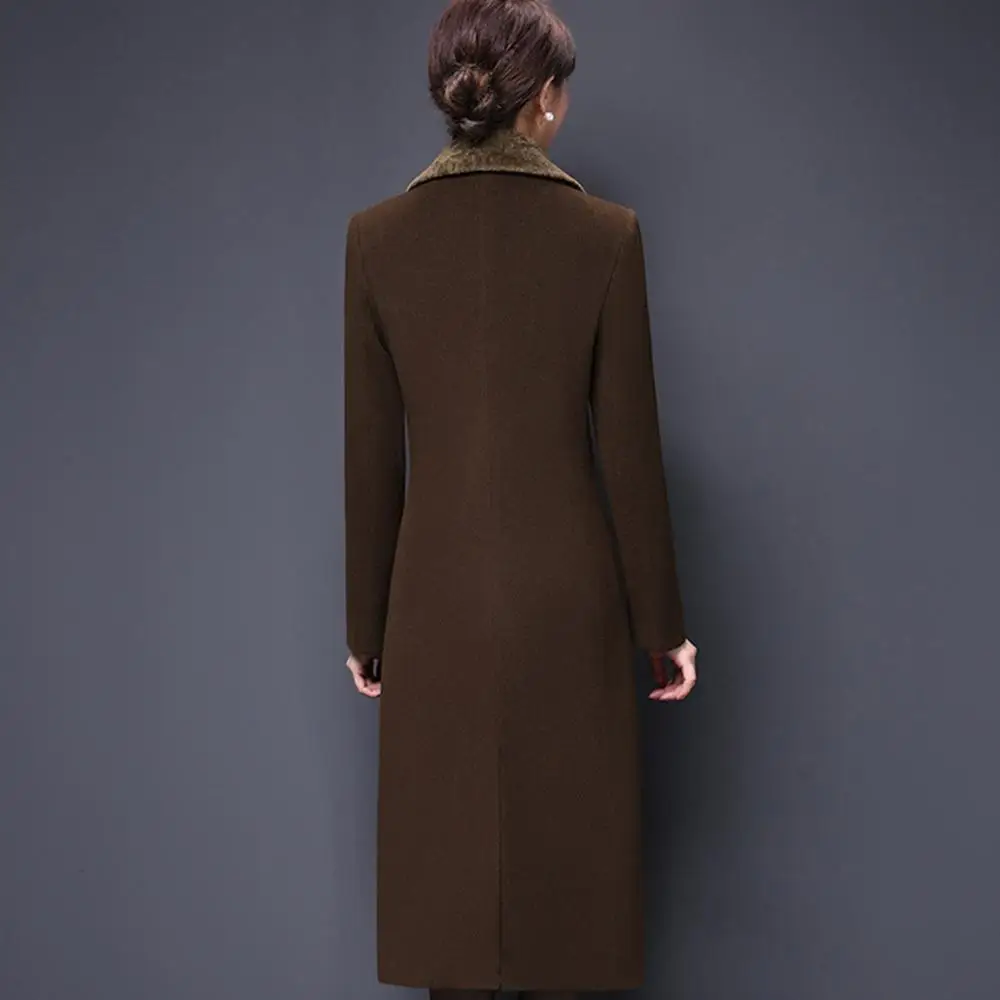 Женская шерстяная накидка двубортное длинное удлиненное теплое зимнее пальто с
