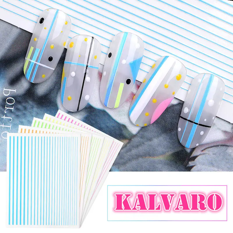 Kalvaro 1 шт. 3D флуоресцентная Наклейка металлическая кривая полосы наклейки для