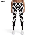 Женские леопардовые леггинсы KYKU, эластичные черно-белые уличные штаны с леопардовым принтом, лето 2019