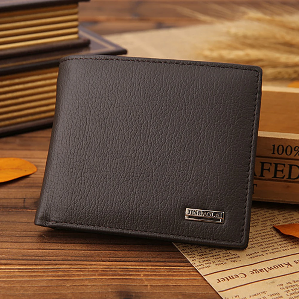 Роскошный кошелек из 100% натуральной кожи модный короткий двойной мужской