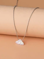 new design cloud shape acrylic handmade necklace for women with stainless steel chain birthday gift jewelry