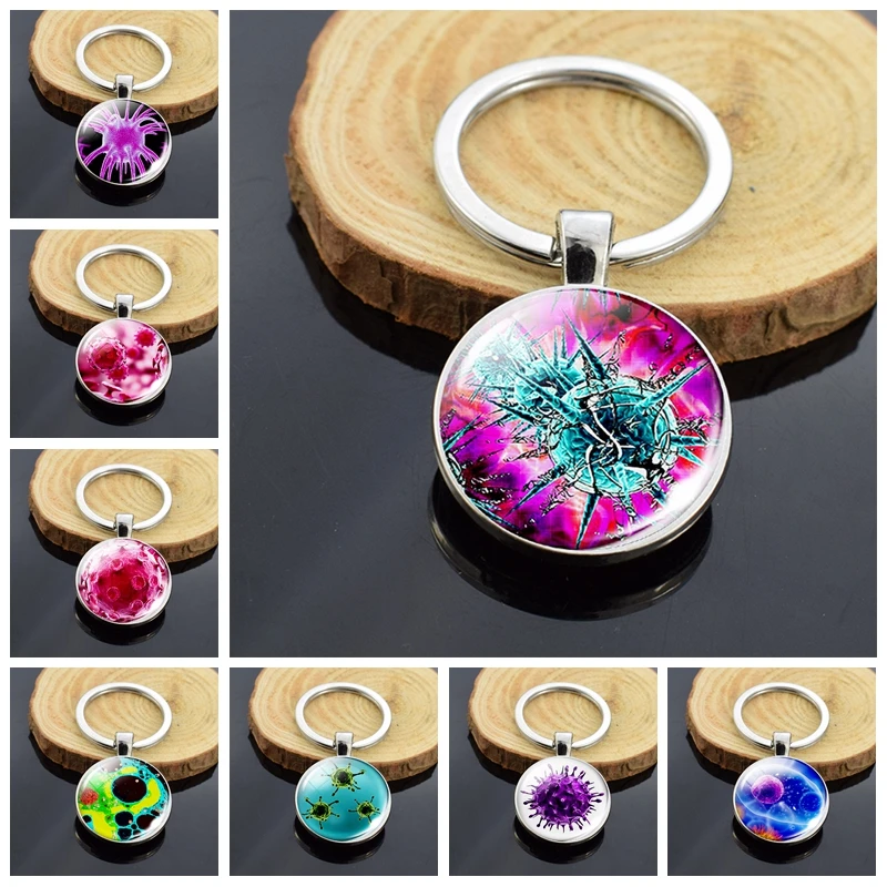 Биологический вирусный раковые клетки изображение стеклянный купол для ключа