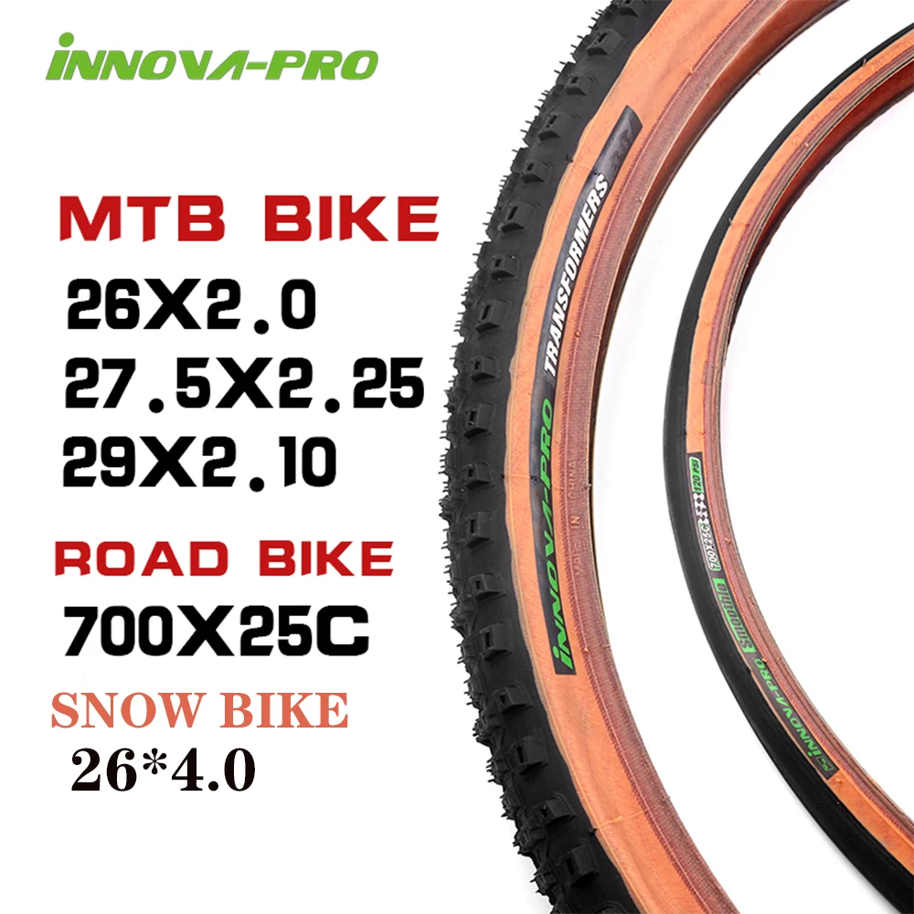 

INNOVA Mountain Bicycle Tires 26x2.0/29x2.1/27.5x2.25 inch Anti Puncture Tyre Road Snow Bike Tire 700*25C Ultralight Cycle Tyres