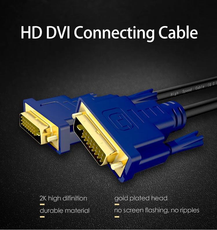 GCX DVI кабель 24+ 1 двойное соединение папа-папа позолоченный DVI-D видео кабель для монитора ТВ проектора 1,5 м 3 м 5 м 10 м 15 м 20 м DVI D