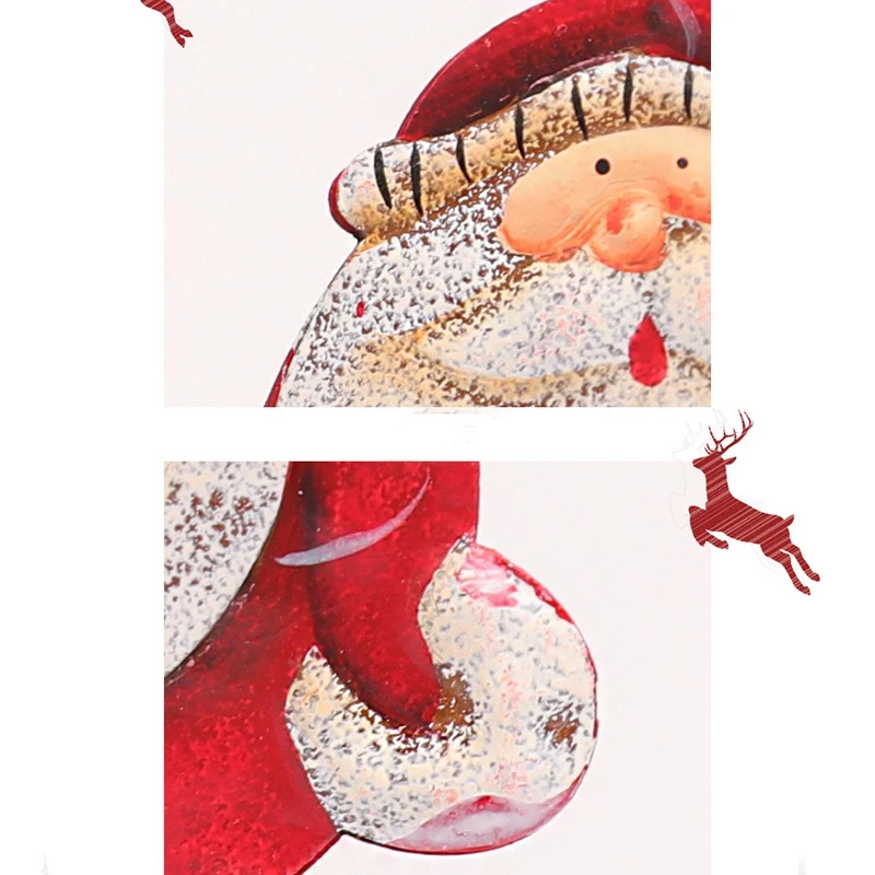 

4 Pcs Christmas Metal Hand Painted Snowman Santa Pendant & 1x 3Meters 20LED Skull Light Ghost Horror Light String