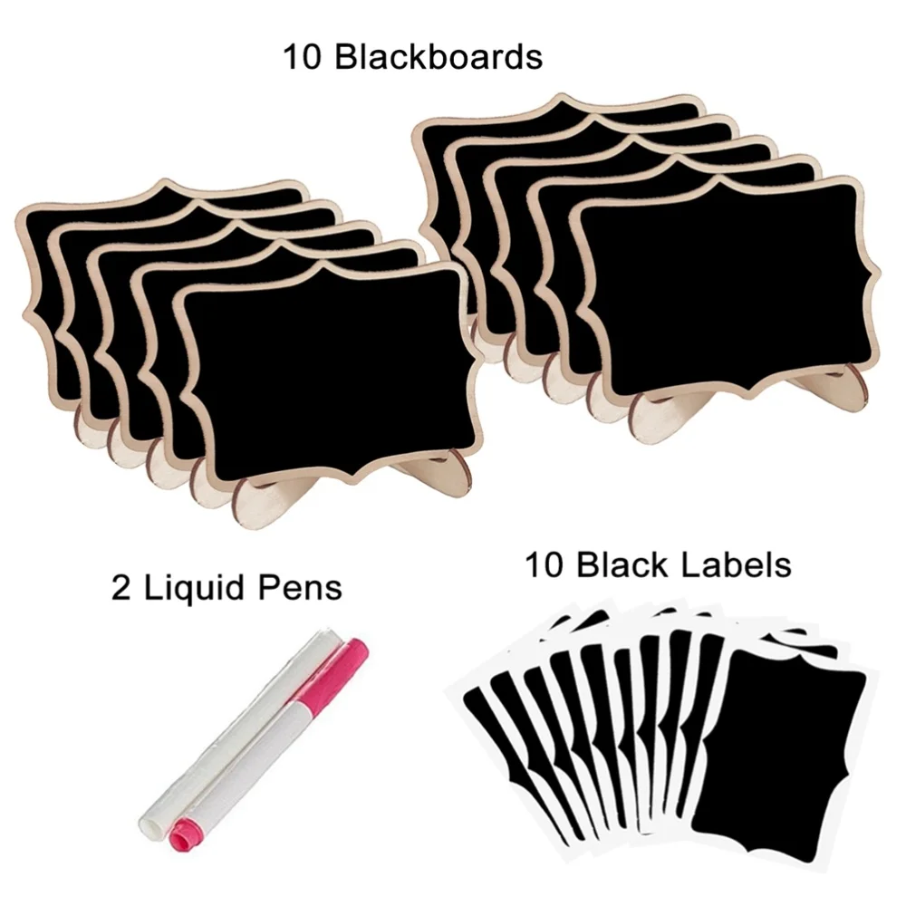 

22pcs Mini Lace shape Chalkboards with Support Message Board Signs Table Place Signs for Home Birthday Wedding Party
