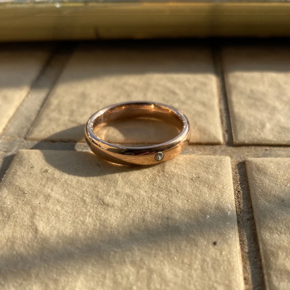 585 розовое золото кольца для Для женщин и девочек партиями по 4 мм Вольфрам