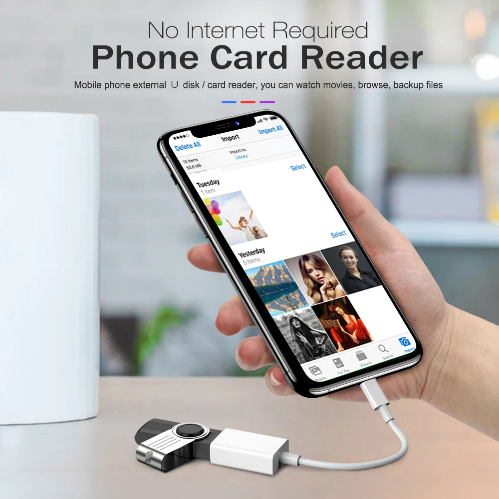OTG адаптер для Apple к USB 3 0 устройство чтения камеры iPhone 11 Pro Max Xs XR X 6 7 8 Plus iPad разъем